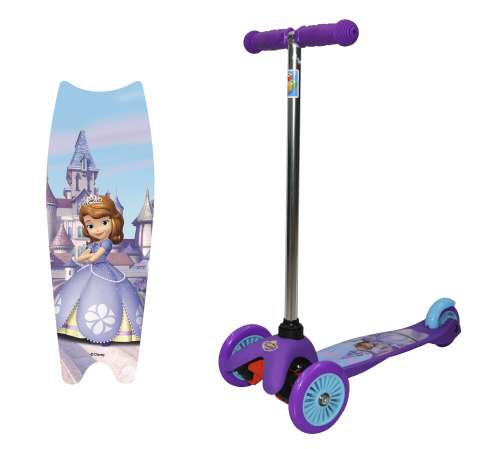 Самокат из серии Disney София управляется наклоном, PVC колеса 125 и 100 мм., алюминиевый руль и дека из нейлона
Самокат из серии Disney София управляется наклоном, PVC колеса 125 и 100 мм., алюминиевый руль и дека из нейлона