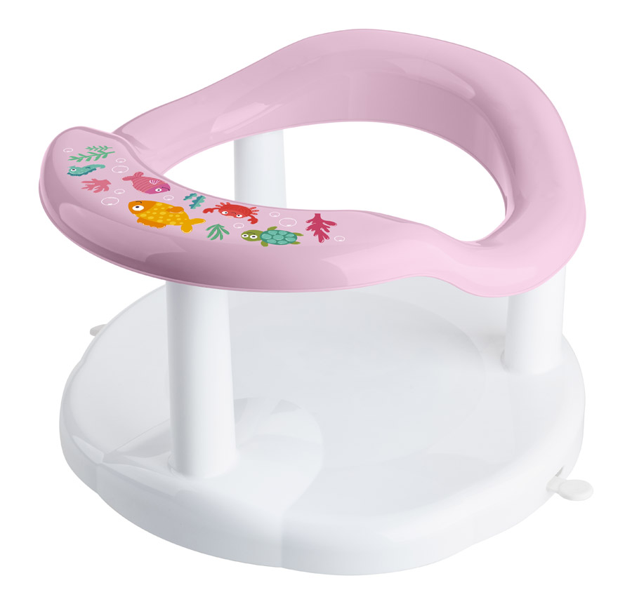 Сиденье для купания детей с декором, цвет светло-розовый  