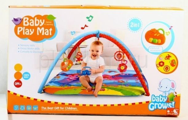 Детский игровой коврик Baby Play Mat с погремушками на подвеске   