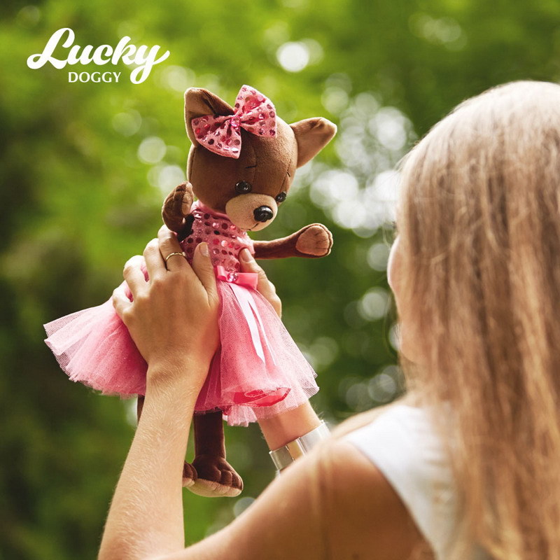 Мягкая игрушка - Собачка Lucky Kiki: Малиновый блеск из серии Lucky Doggy  