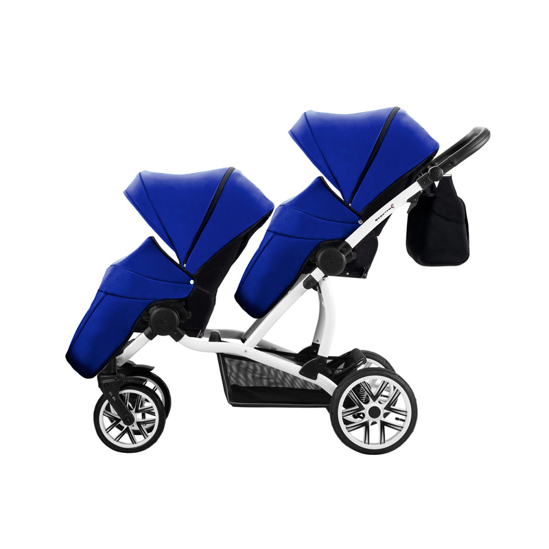 Детская прогулочная коляска Bebetto 42 Sport для двойни, шасси белая/BIA, цвет – 399  