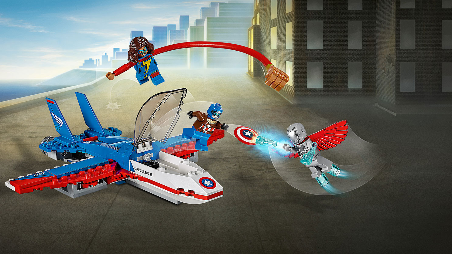 Lego Super Heroes. Воздушная погоня Капитана Америка  