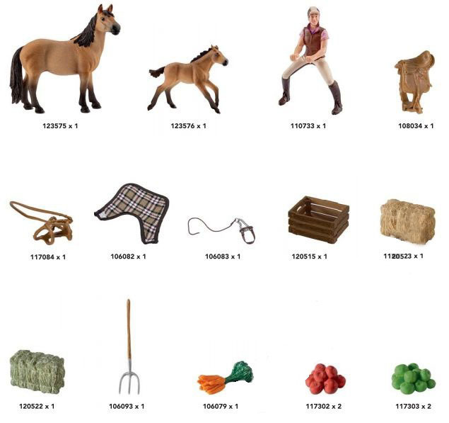 Игровой набор Schleich Конюшня с лошадьми и аксессуарами 42195 