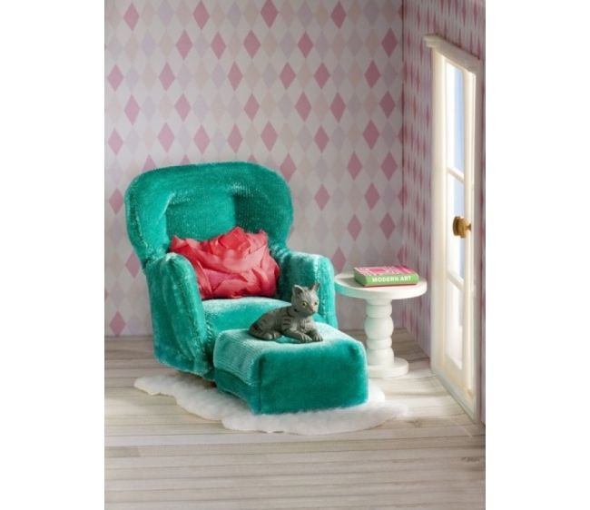 Кукольная мебель Смоланд - Кресло с пуфиком  