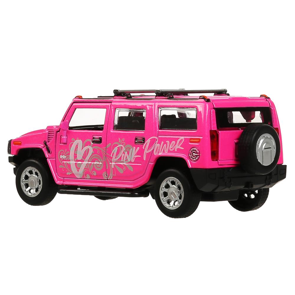 Машина Hummer H2 Спорт 12 см розовая двери и багажник открываются металлическая инерционная  