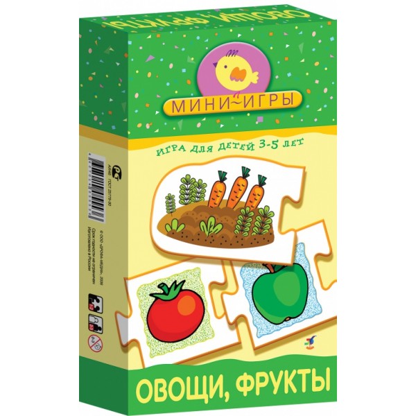 Игра настольная-мини Овощи.Фрукты Игра настольная-мини Овощи.ФруктыОбучающие игры<br>Игра настольная-мини Овощи.Фрукты<br>