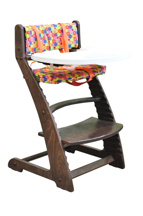 Растущий стул Praktikk, цвет - Тёмный орех + комплект для кормления  