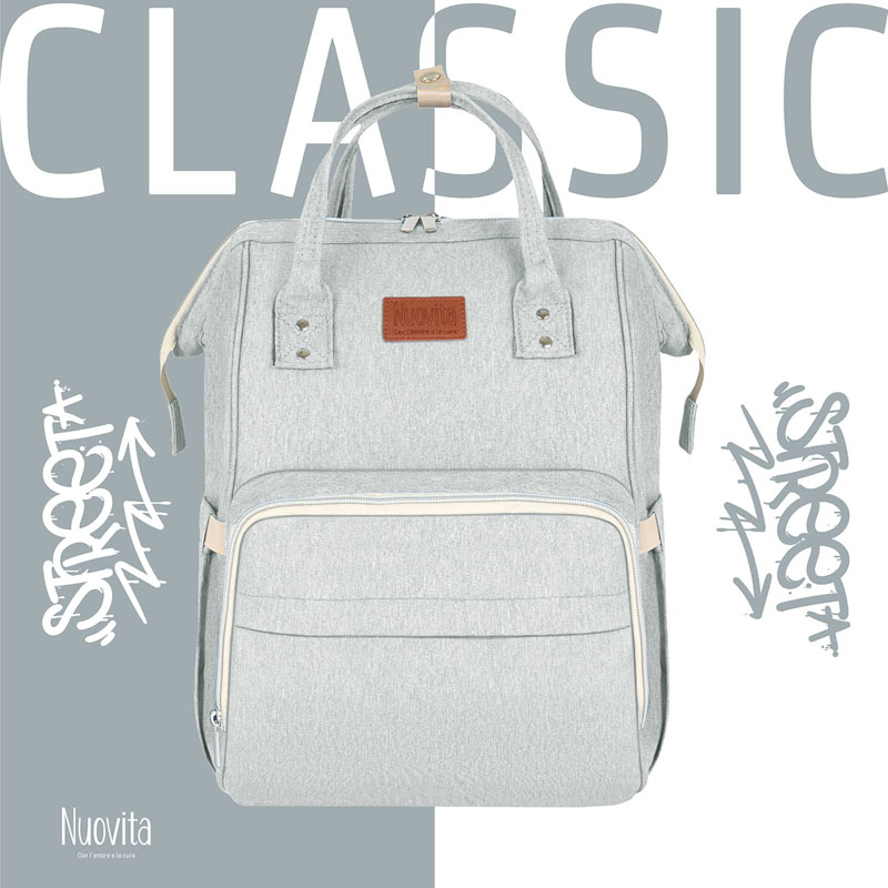 Рюкзак для мамы Nuovita Capcap classic, Grigio chiaro/Светло-серый  