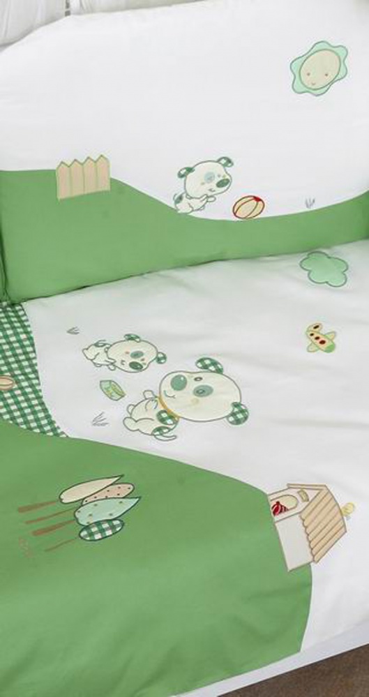 Комплект постельного белья Dogs лонг, 6 предметов, зеленый  