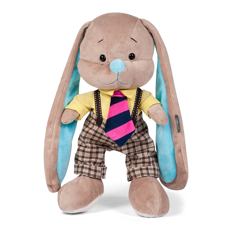Мягкая игрушка - Стиляги - Зайчик Жак в полосатом галстуке, 25 см  