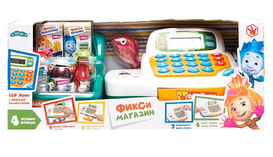 Игровой набор "Фиксики" - Фикси-магазин с кассой, 4 функции, 19 предметов