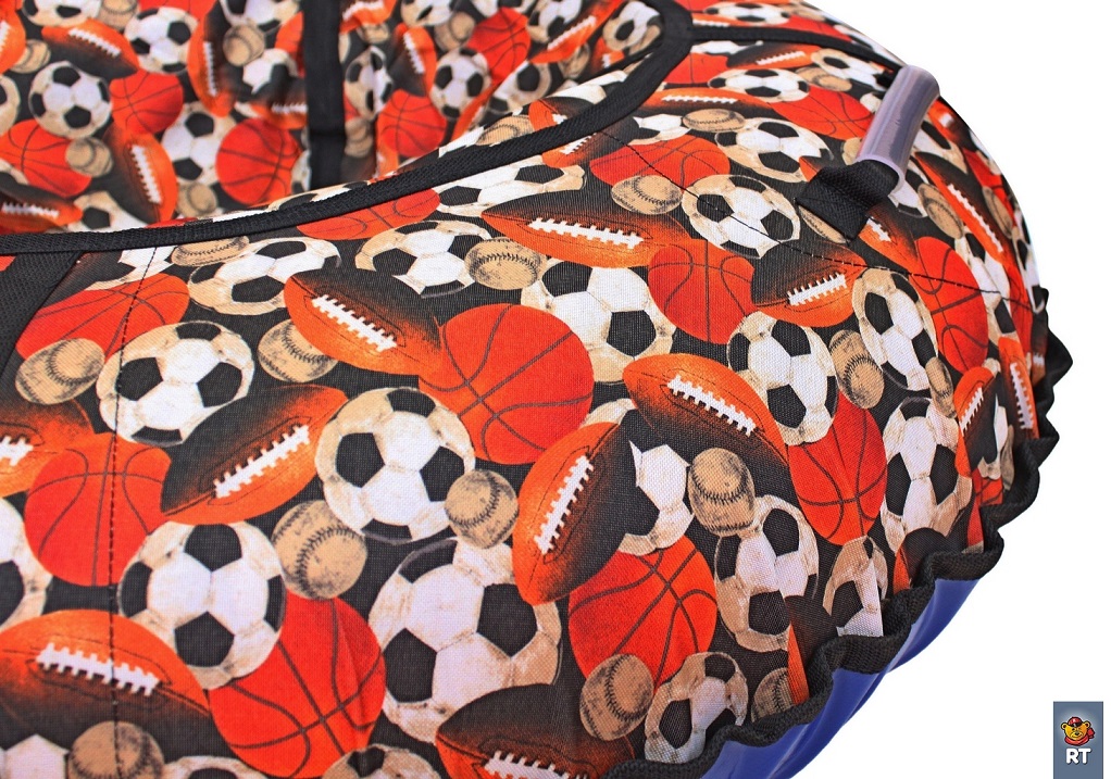 Санки надувные тюбинг с дизайном Футбольные мячи, диаметр 118 см.  