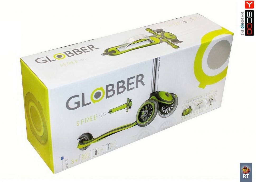 Самокат RT Globber My free FIXED, красный, с блокировкой колес