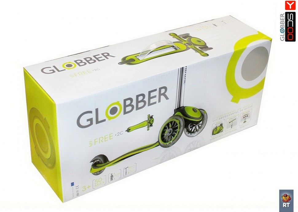 Самокат Globber My free FIXED, красный, с блокировкой колес  