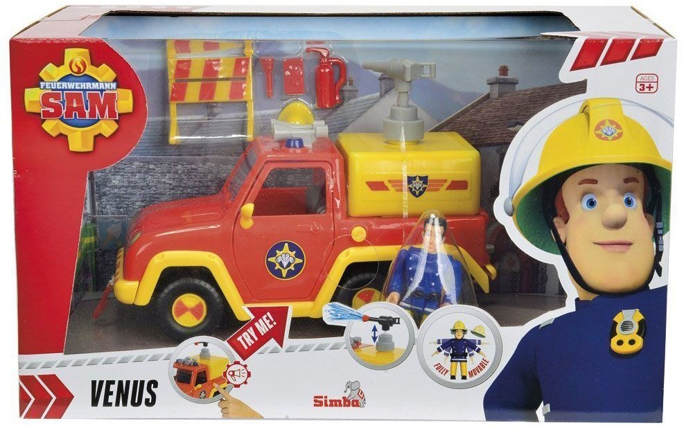Машина со звуком и функцией воды из серии «Пожарный Сэм», 19 см и фигурка героя  