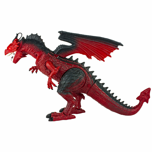Игрушка интерактивная - Пламенный дракон с инфракрасным пультом, свет, звук, движение, парогенератор  