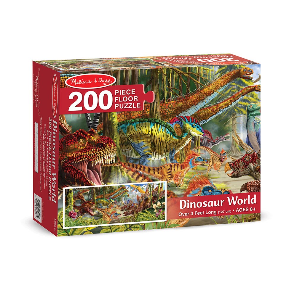Напольный пазл - Мир динозавров, 200 элементов  