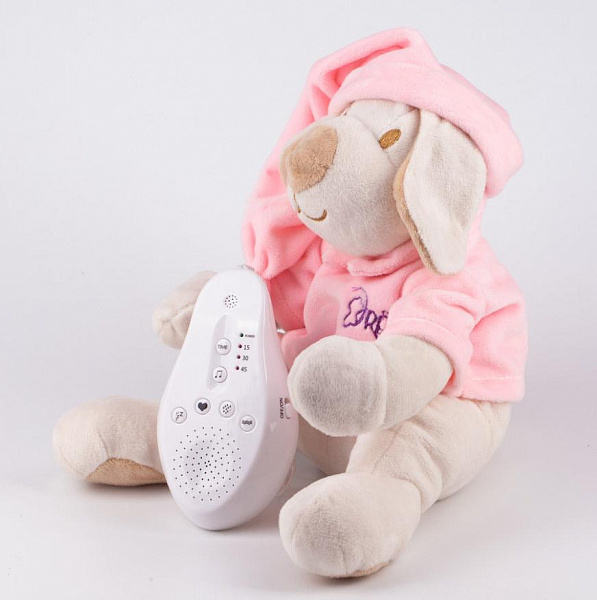 Собачка розовая Drema BabyDou с белым и розовым шумом  