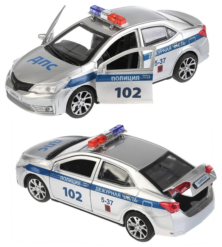Машинка металлическая инерционная – Toyota Corolla Полиция, 12 см., открываются двери и багажник
Машинка металлическая инерционная – Toyota Corolla Полиция, 12 см., открываются двери и багажник
