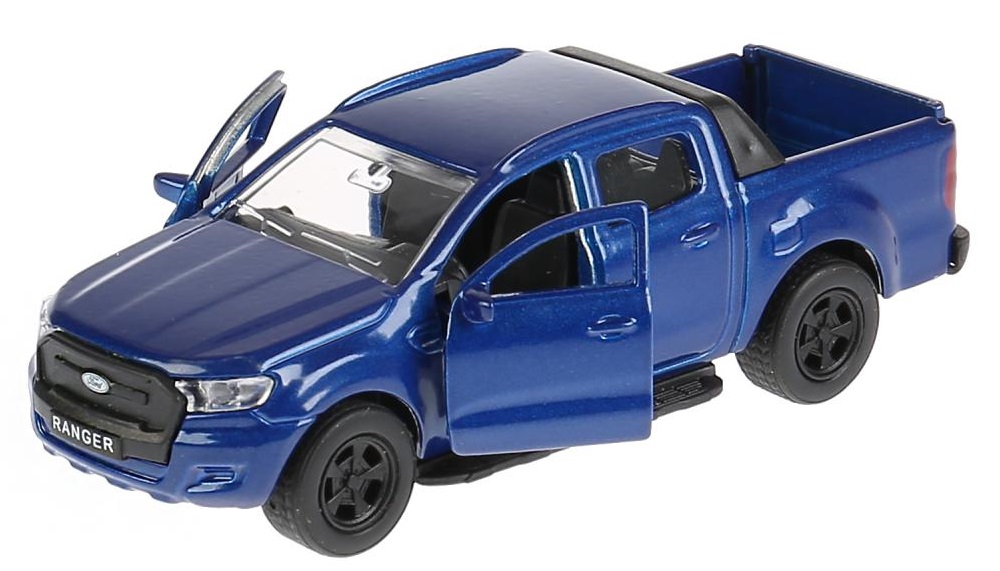 Модель Ford Ranger пикап синий, 12 см, открываются двери, инерционный  