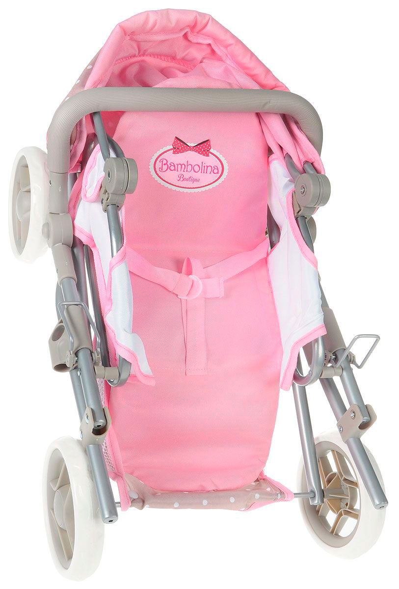 Средняя классическая коляска для куклы Bambolina Boutique с сумкой  