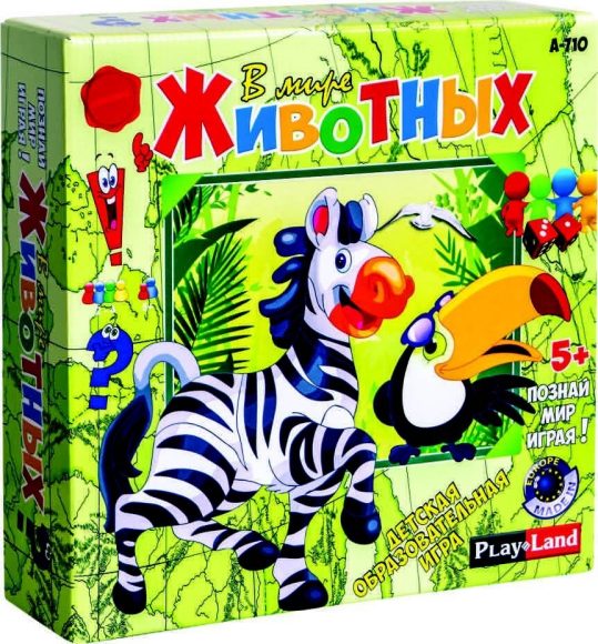 Игра настольная - В мире животных Игра настольная - В мире животныхРазвивающие<br>Игра настольная - В мире животных<br>