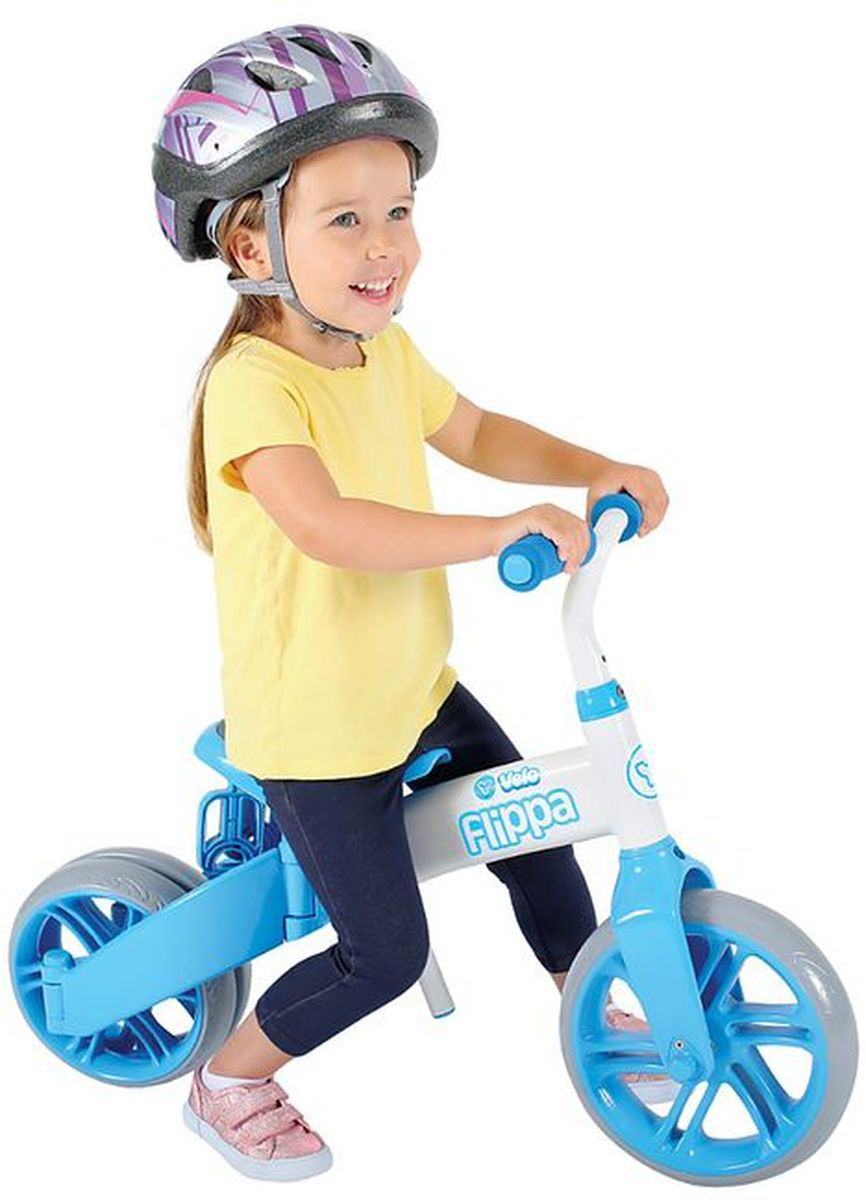 Беговел-велосипед YVolution Velo Flippa голубой  