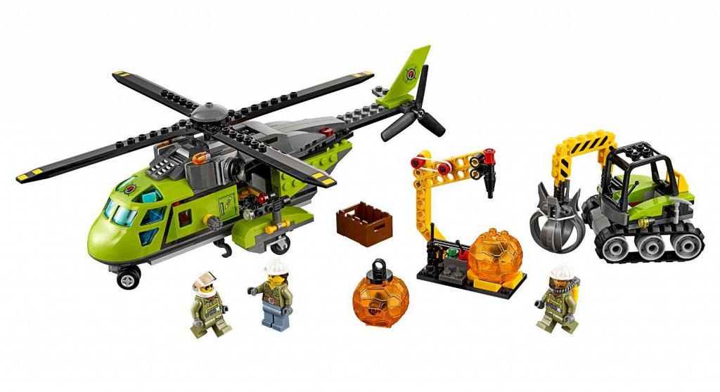 Lego City. Грузовой вертолёт исследователей вулканов  