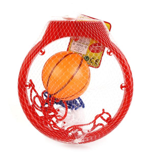 Набор для игры в баскетбол: кольцо 19,5 см. и мячик 8 см., в сетке  