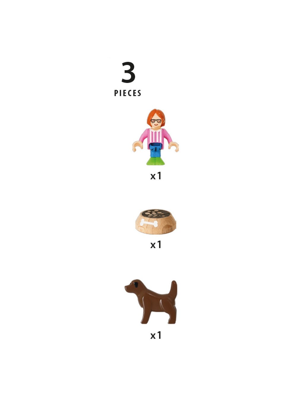 Игровой набор – Девочка с собачкой, 3 предмета  