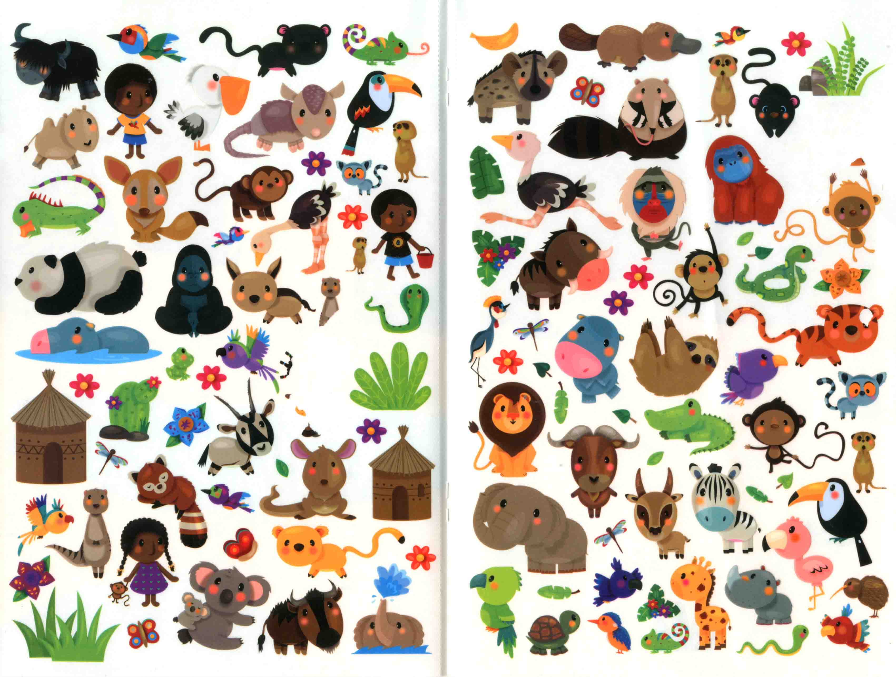 Переводные картинки - Дикие животные, более 100 картинок  