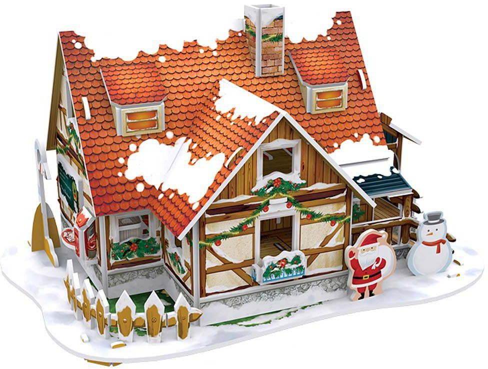 3D-пазл с подсветкой - Рождественский домик, 53 детали  