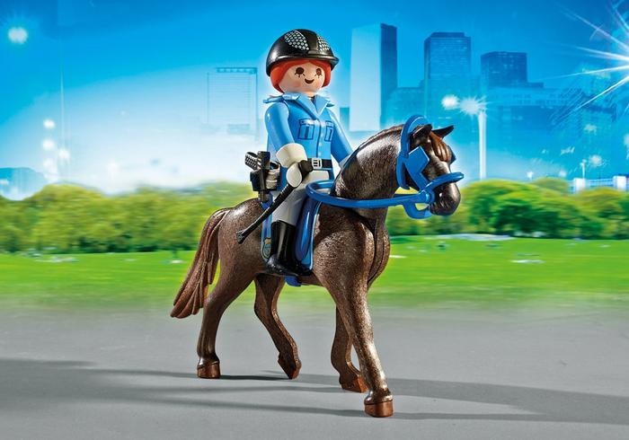 Playmobil Полиция с лошадью и прицепом  