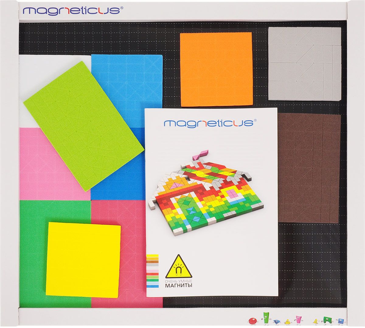 Магнитная мозаика MAGNETICUS, 654 элемента, 11 цветов, 40 этюдов  