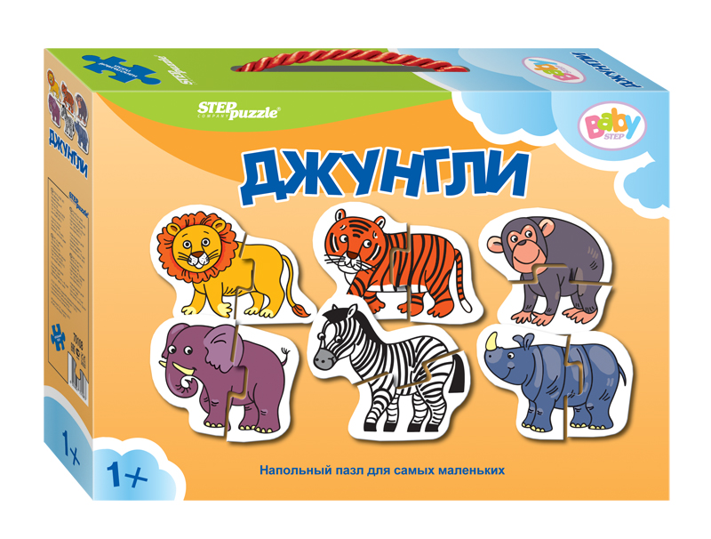 Напольный пазл – Джунгли, малые Напольный пазл – Джунгли, малыеПазлы для малышей<br>Напольный пазл – Джунгли, малые<br>