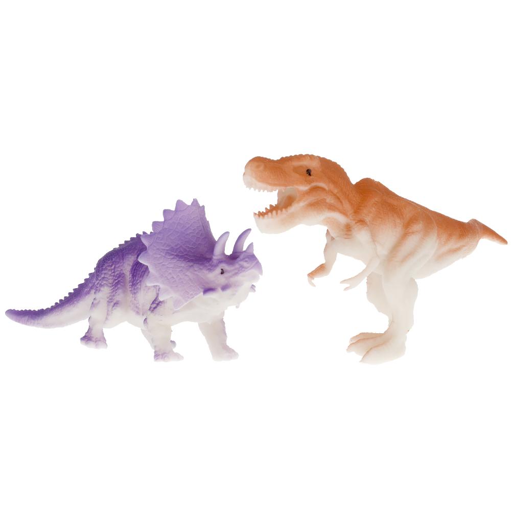 Набор игрушек из пластизоля Динозавры меняют цвет в воде  
