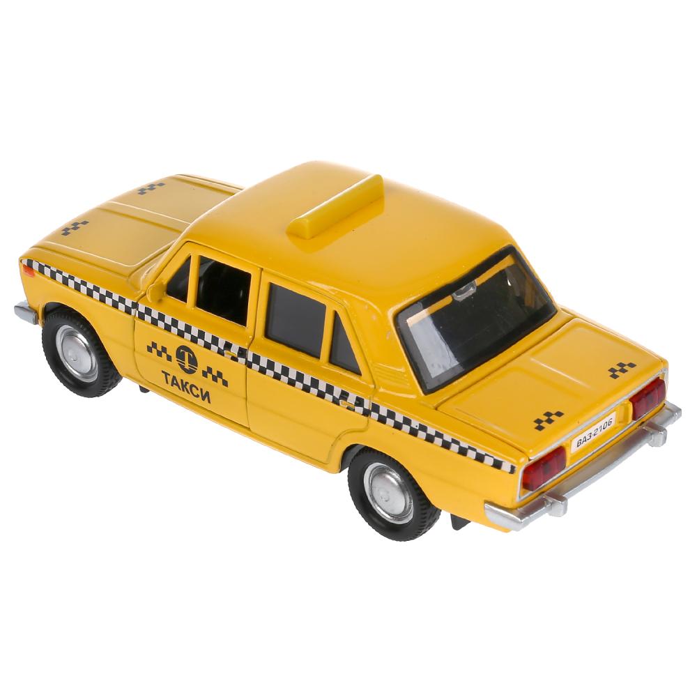 Инерционная металлическая модель - Ваз-2106 жигули - Такси 12 см, цвет желтый  