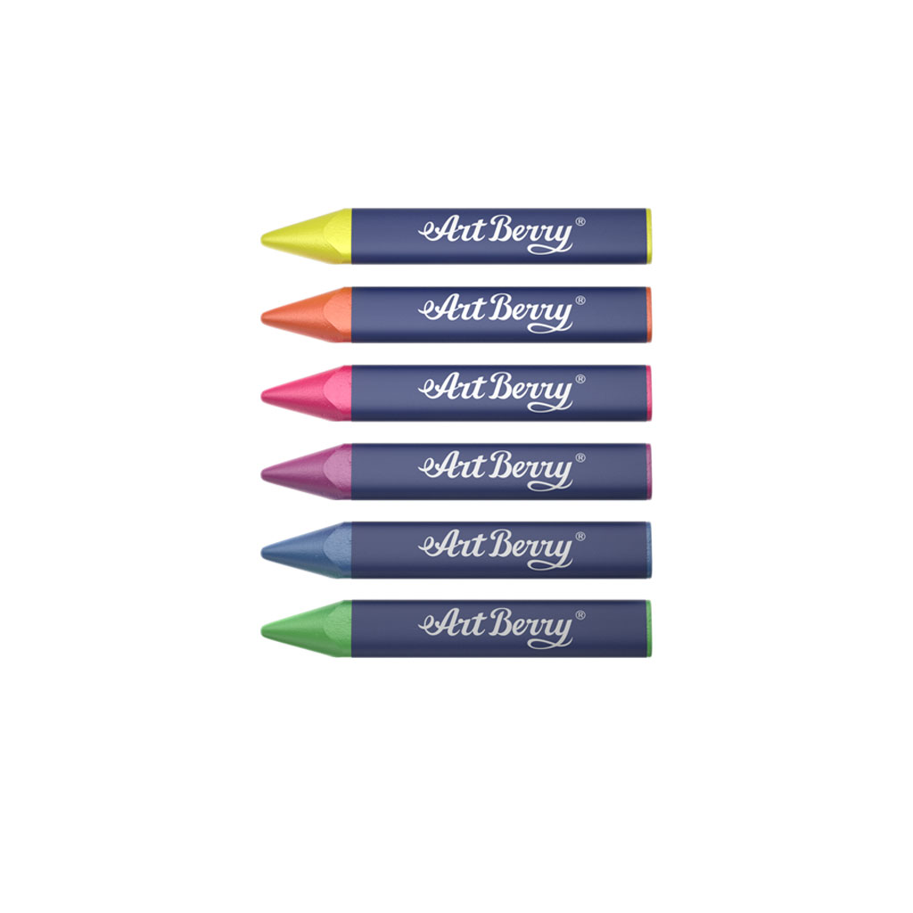 Мелки восковые трехгранные - ArtBerry Neon Jumbo, 6 цветов  