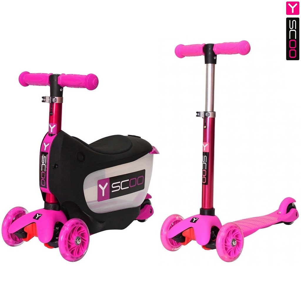Каталка-самокат 3 в 1 Y-Scoo Mini Jump&Go, розовый, со светящимися колесами Каталка-самокат 3 в 1 Y-Scoo Mini Jump&Go, розовый, со светящимися колесамиТрехколесные самокаты<br>Каталка-самокат 3 в 1 Y-Scoo Mini Jump&Go, розовый, со светящимися колесами<br>