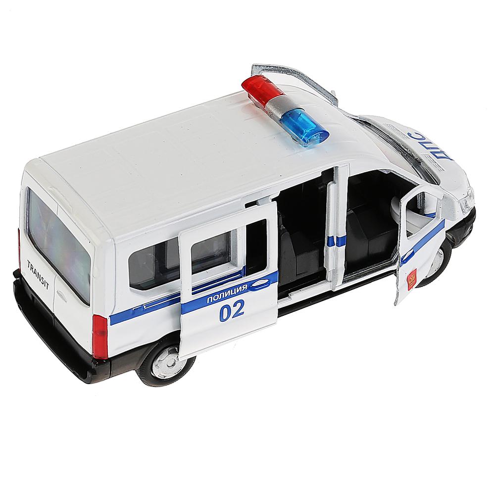 Машина металлическая Ford Transit Полиция, длина 12 см., открываются двери, инерционная -WB) 