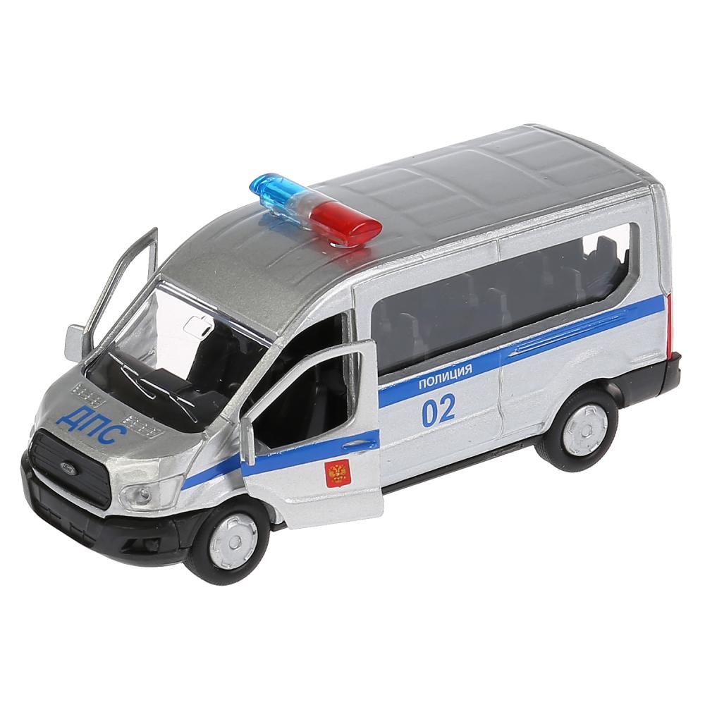 Машина инерционная металлическая - Ford Transit - Полиция 12 см, открываются двери  