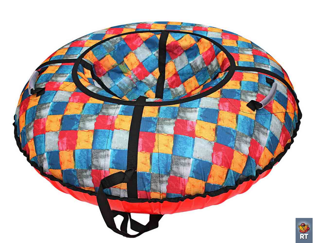 Санки надувные – Тюбинг, цветная мозаика, диаметр 105 см  