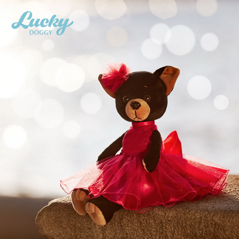 Мягкая игрушка - Собачка Lucky Blacky: Кармен из серии Lucky Doggy  