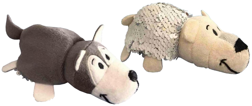 Мягкая игрушка - Вывернушка Блеск - Хаски-Полярный медведь, 12 см  
