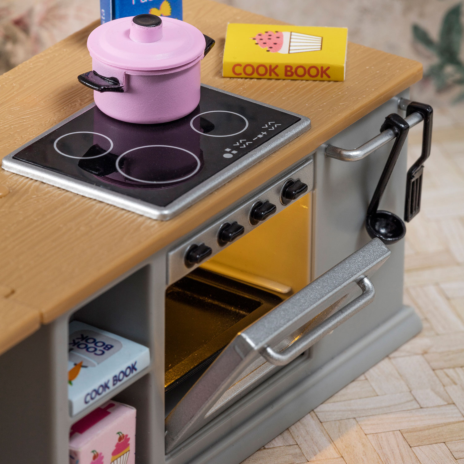 Набор мебели для домика - Кухонный остров и холодильник  