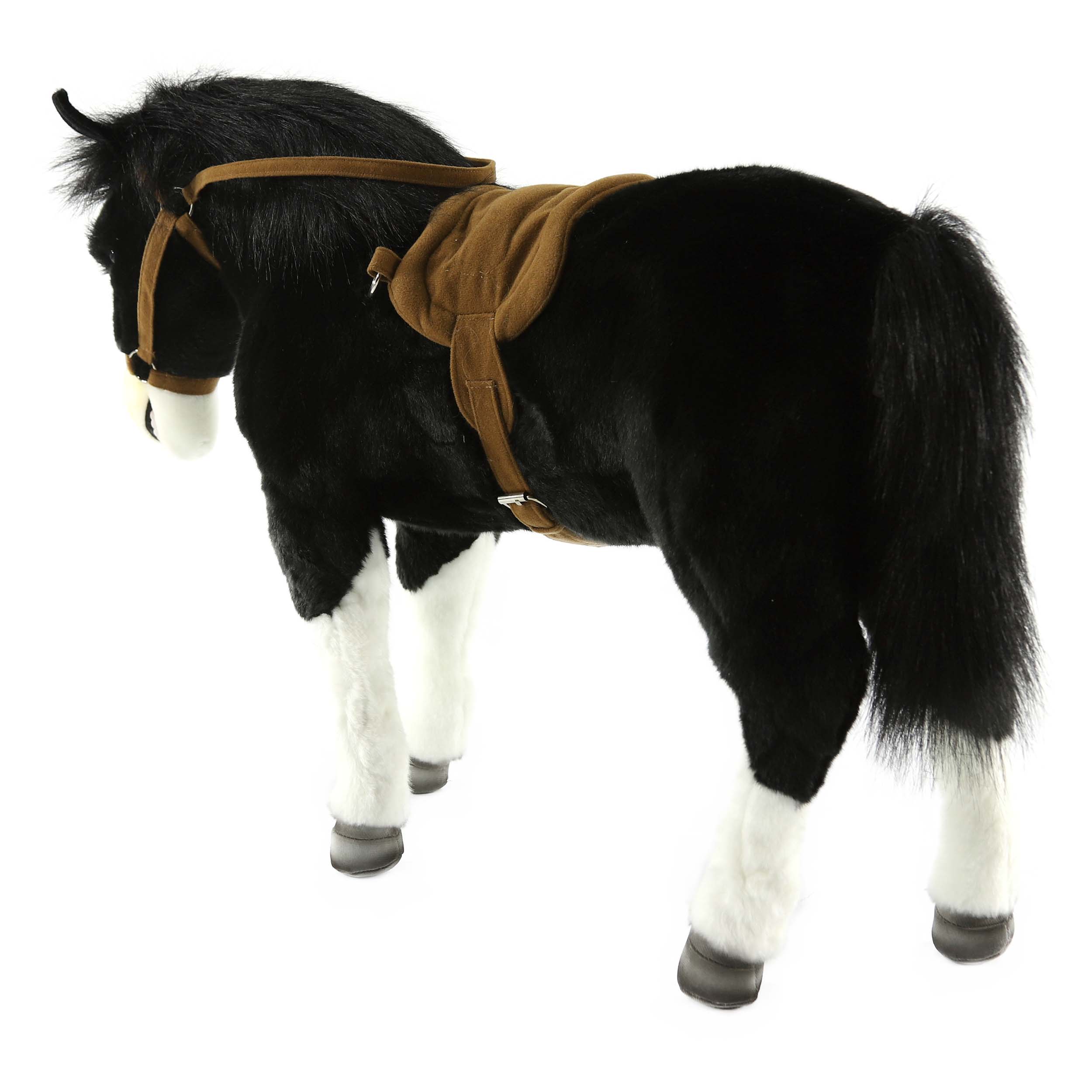 Мягкая игрушка - Лошадь карликовая черная в натуральную величину, 70 см  