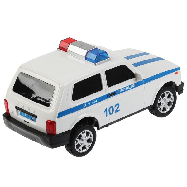 Модель Полиция Lada 4x4 Urban 19,5 см свет-звук 2 кнопки пластиковая инерционная  