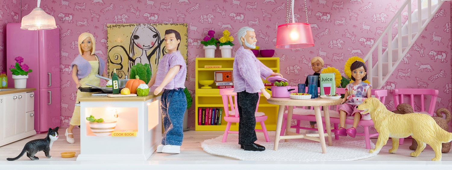 Кукольная мебель Смоланд - Обеденный уголок розовый  