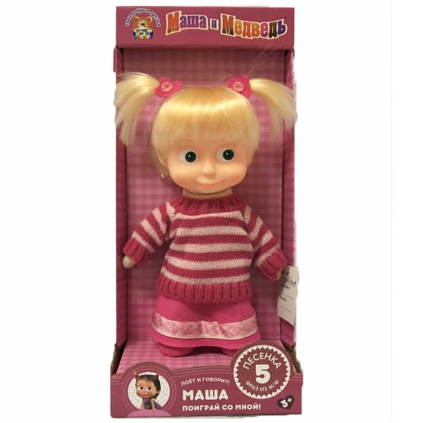 Мягкая игрушка Маша и Медведь - Маша в свитере, 29 см  