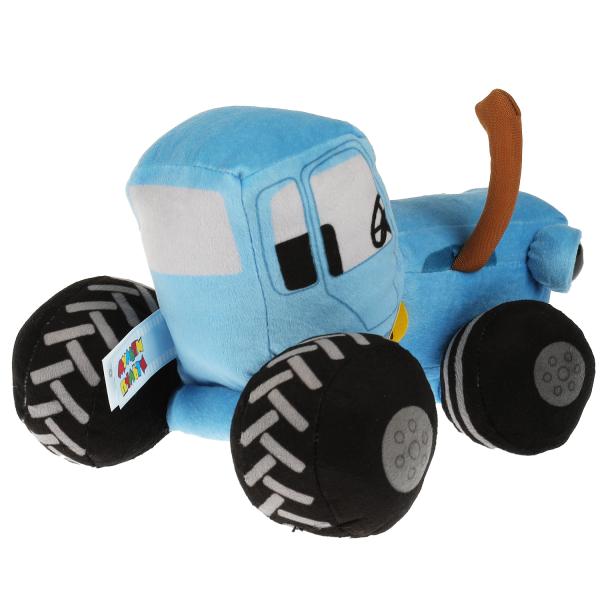 Игрушка мягкая Синий трактор 20 см глаза глиттер музыкальный чип  